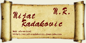 Mijat Radaković vizit kartica